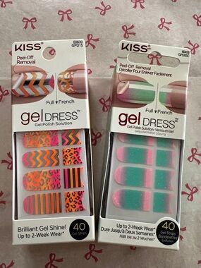 KISS gelDRESS Neon Chevron & Pink-Green Ombre Peel-Off Nail Strips